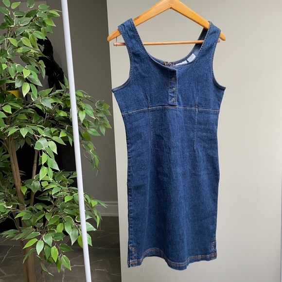 Y2K Fitted Demin Jean Dress - Picture 1 of 7